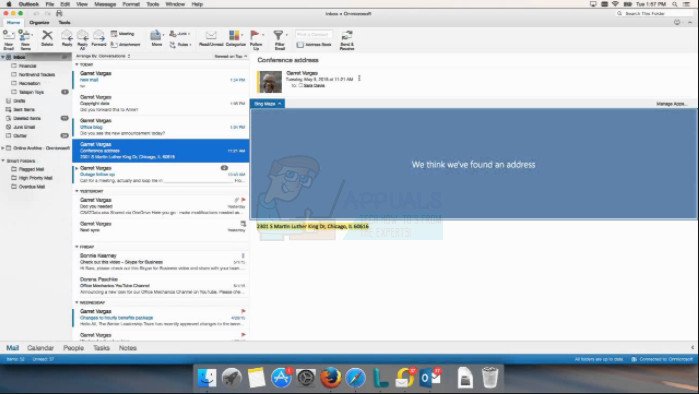 microsoft outlook email index for search mac