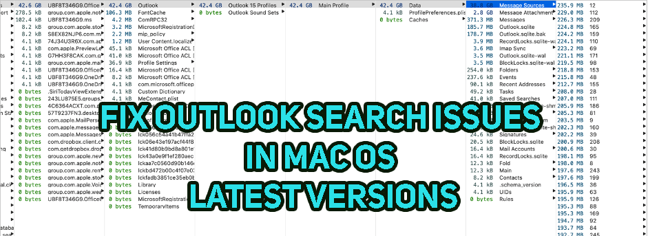 microsoft outlook email index for search mac